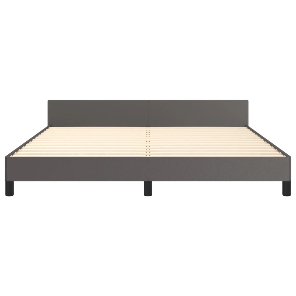 Bedframe met hoofdbord kunstleer grijs 180x200 cm Bedden & bedframes | Creëer jouw Trendy Thuis | Gratis bezorgd & Retour | Trendy.nl