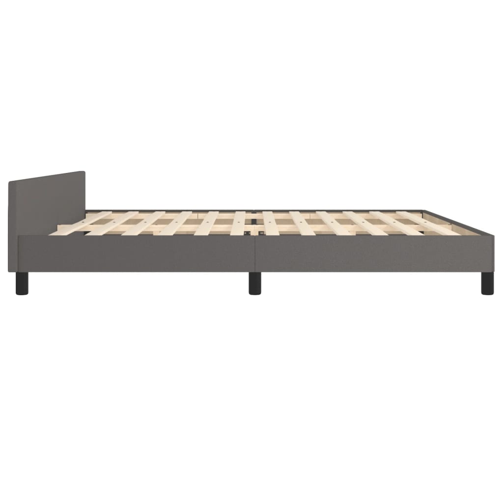 Bedframe met hoofdbord kunstleer grijs 200x200 cm