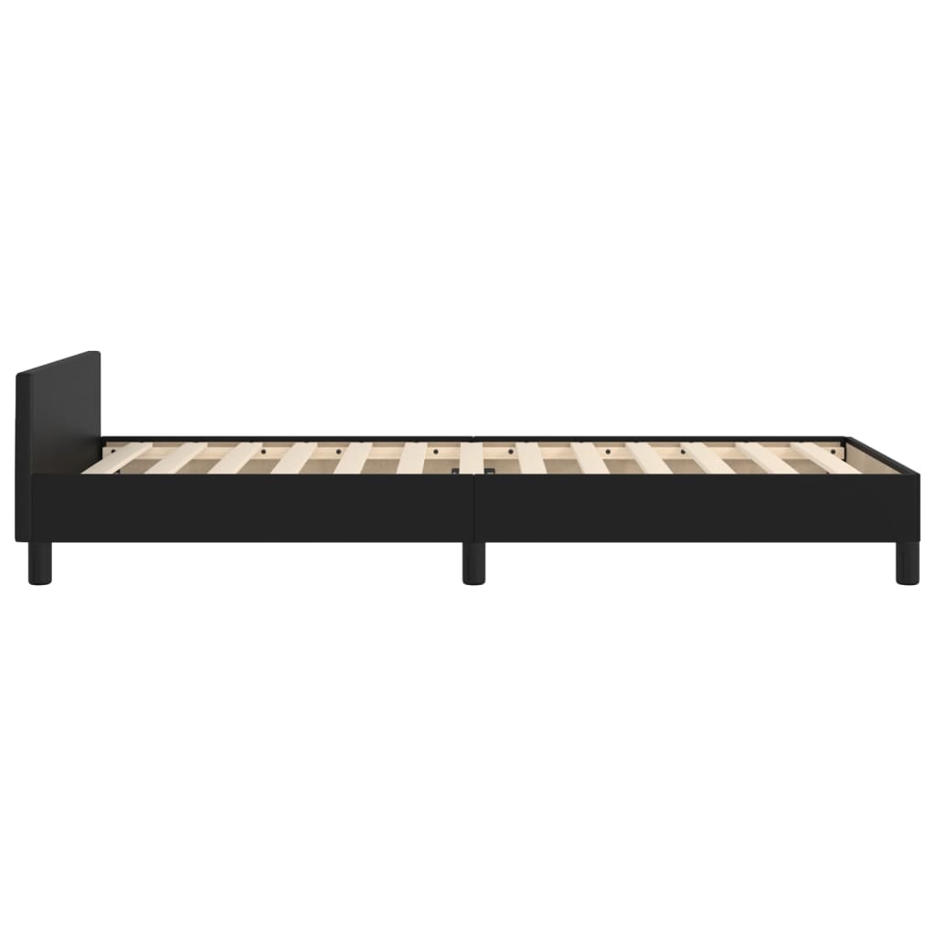 Bedframe met hoofdbord kunstleer zwart 90x190 cm Bedden & bedframes | Creëer jouw Trendy Thuis | Gratis bezorgd & Retour | Trendy.nl