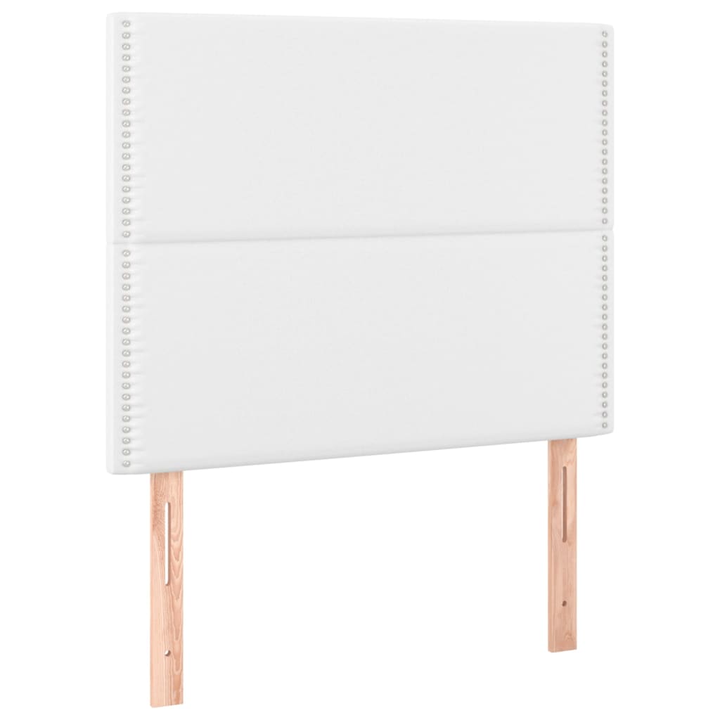 Bedframe met hoofdbord kunstleer wit 90x190 cm Bedden & bedframes | Creëer jouw Trendy Thuis | Gratis bezorgd & Retour | Trendy.nl