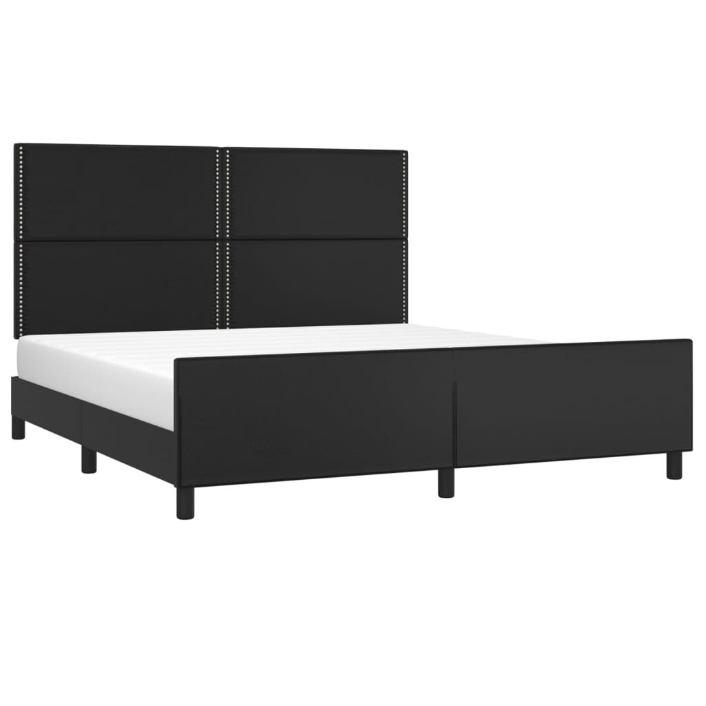 Bedframe met hoofdbord kunstleer zwart 180x200 cm Bedden & bedframes | Creëer jouw Trendy Thuis | Gratis bezorgd & Retour | Trendy.nl