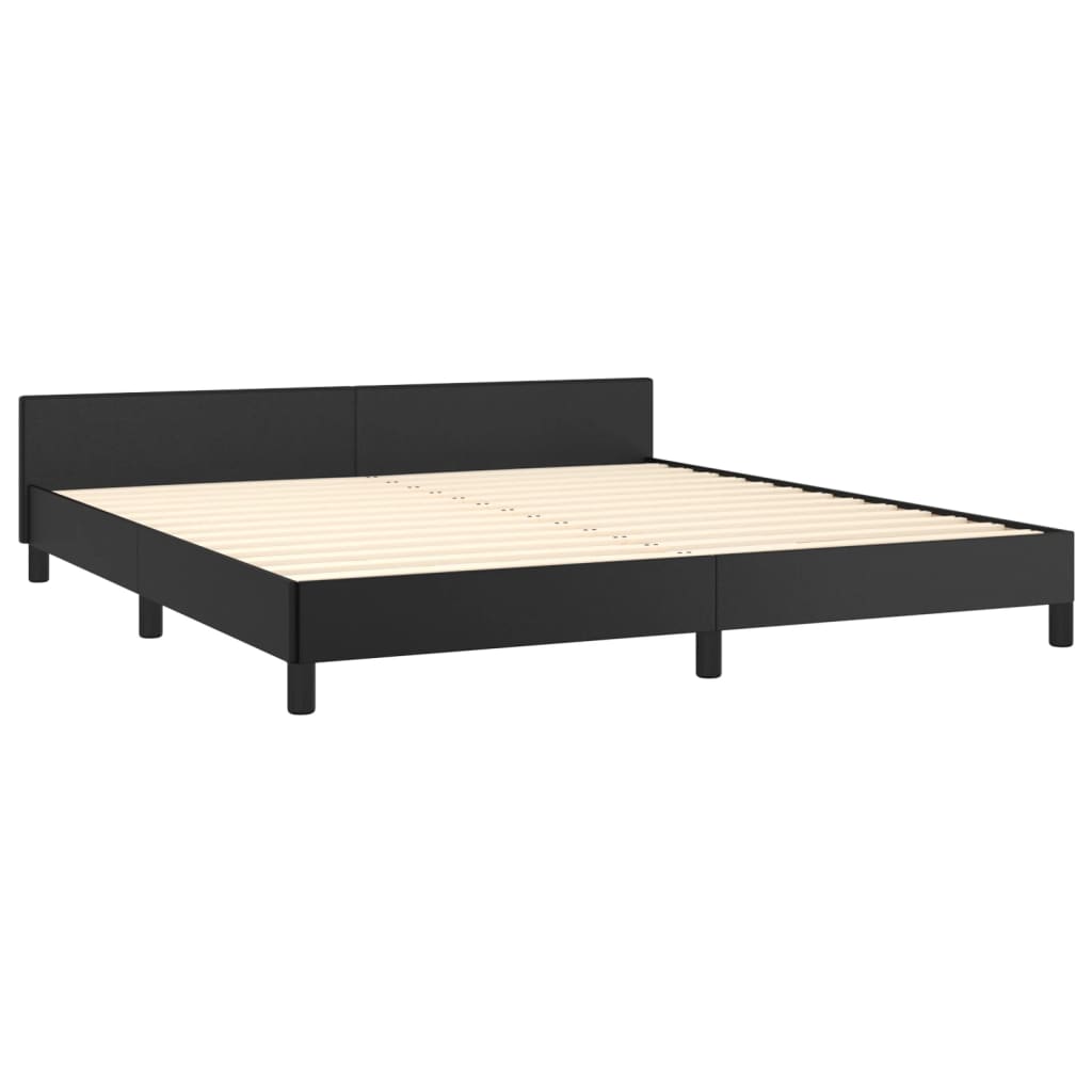 Bedframe met hoofdbord kunstleer zwart 180x200 cm Bedden & bedframes | Creëer jouw Trendy Thuis | Gratis bezorgd & Retour | Trendy.nl