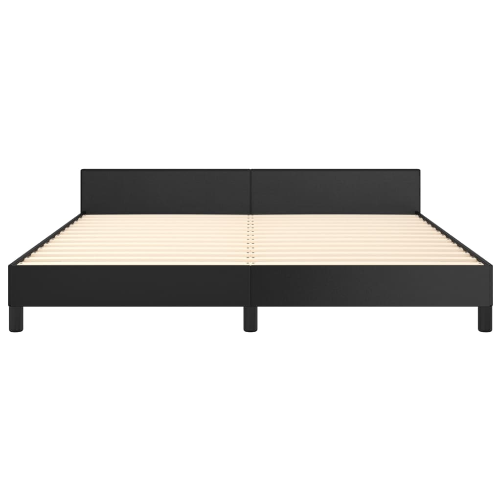 Bedframe met hoofdbord kunstleer zwart 180x200 cm Bedden & bedframes | Creëer jouw Trendy Thuis | Gratis bezorgd & Retour | Trendy.nl