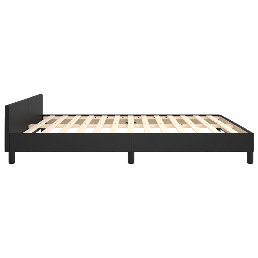 Bedframe met hoofdbord kunstleer zwart 180x200 cm Bedden & bedframes | Creëer jouw Trendy Thuis | Gratis bezorgd & Retour | Trendy.nl