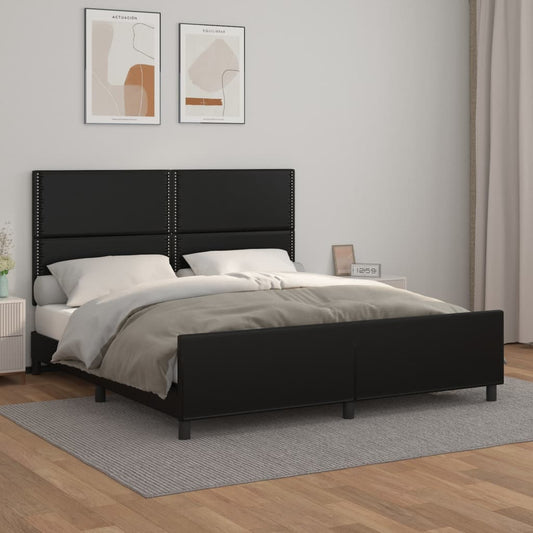 Bedframe met hoofdbord kunstleer zwart 180x200 cm Bedden & bedframes | Creëer jouw Trendy Thuis | Gratis bezorgd & Retour | Trendy.nl