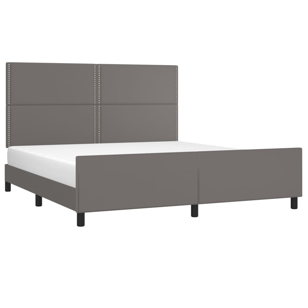 Bedframe met hoofdbord kunstleer grijs 180x200 cm Bedden & bedframes | Creëer jouw Trendy Thuis | Gratis bezorgd & Retour | Trendy.nl