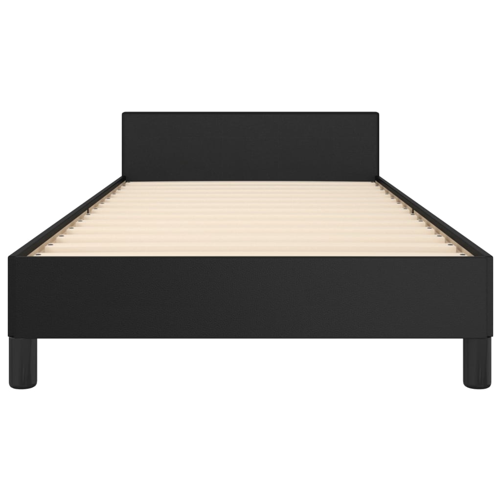 Bedframe met hoofdbord kunstleer zwart 90x190 cm Bedden & bedframes | Creëer jouw Trendy Thuis | Gratis bezorgd & Retour | Trendy.nl