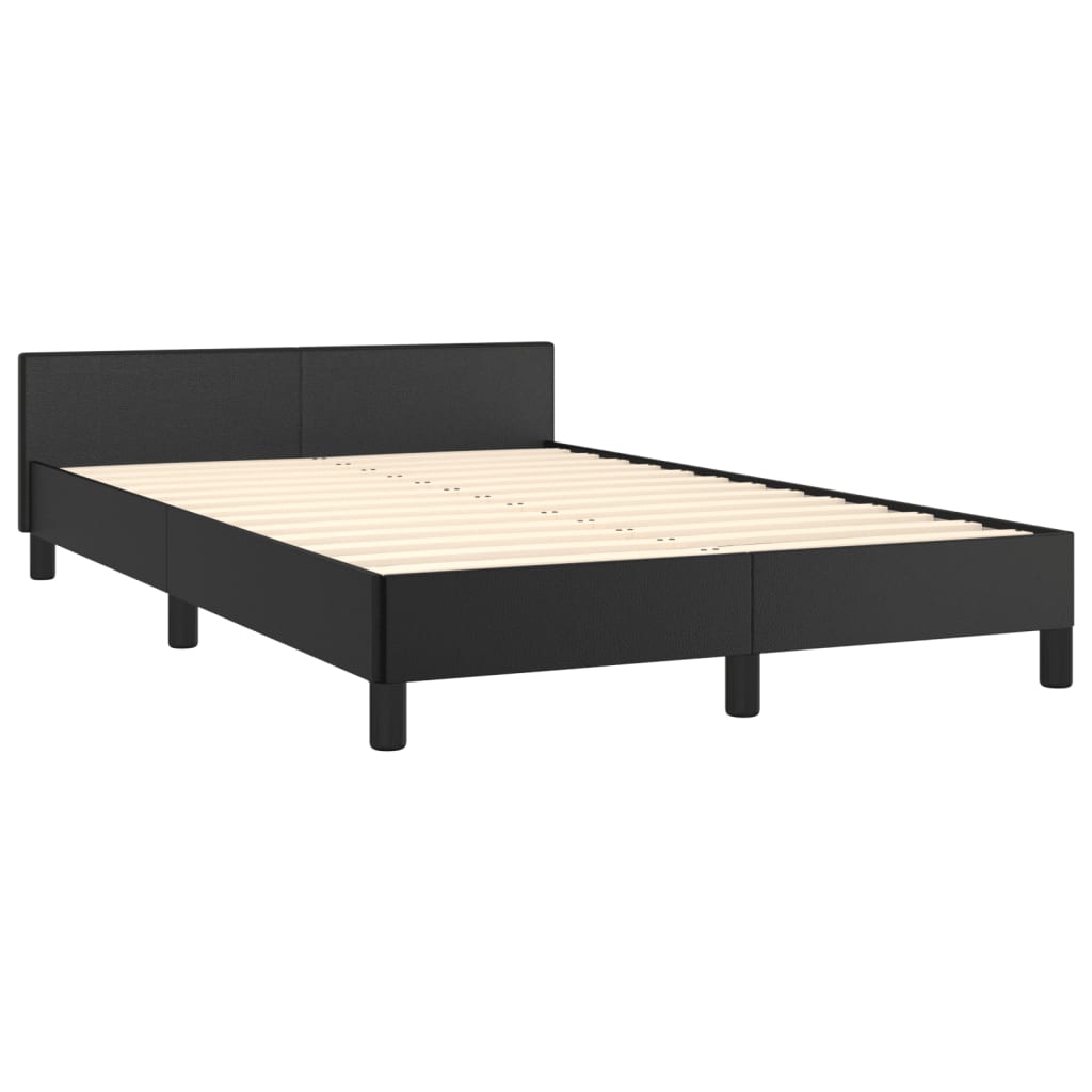 Bedframe met hoofdbord kunstleer zwart 120x200 cm Bedden & bedframes | Creëer jouw Trendy Thuis | Gratis bezorgd & Retour | Trendy.nl