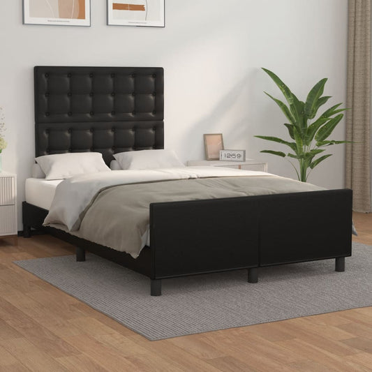 Bedframe met hoofdbord kunstleer zwart 120x200 cm Bedden & bedframes | Creëer jouw Trendy Thuis | Gratis bezorgd & Retour | Trendy.nl