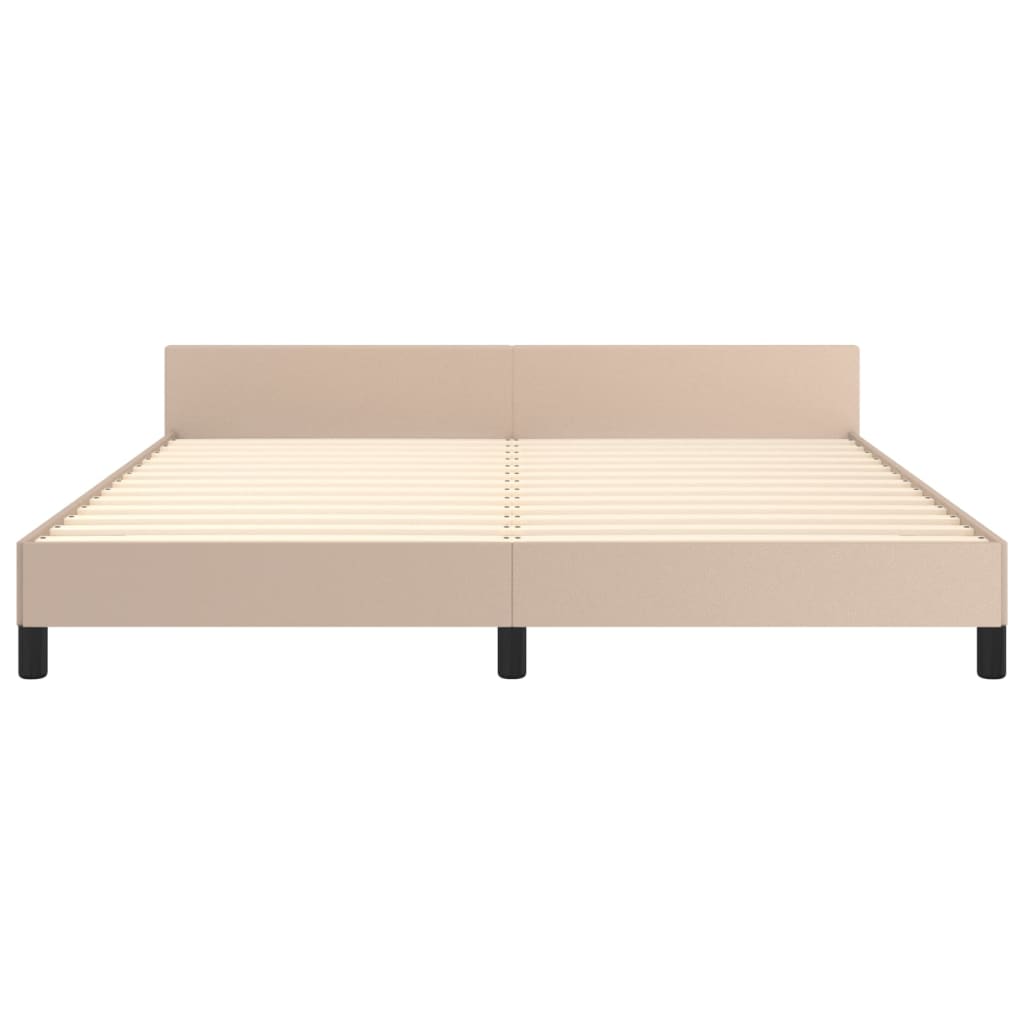 Bedframe met hoofdbord kunstleer cappuccinokleurig 180x200 cm