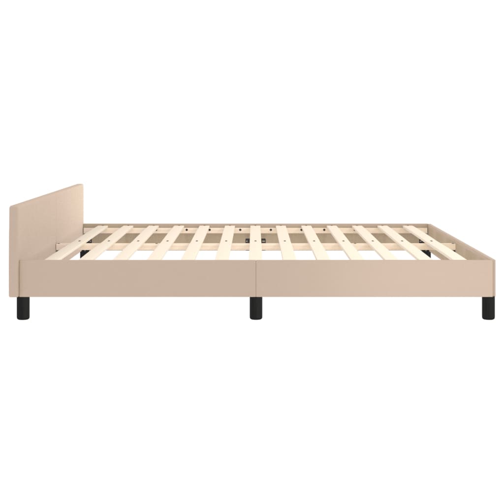 Bedframe met hoofdbord kunstleer cappuccinokleurig 180x200 cm