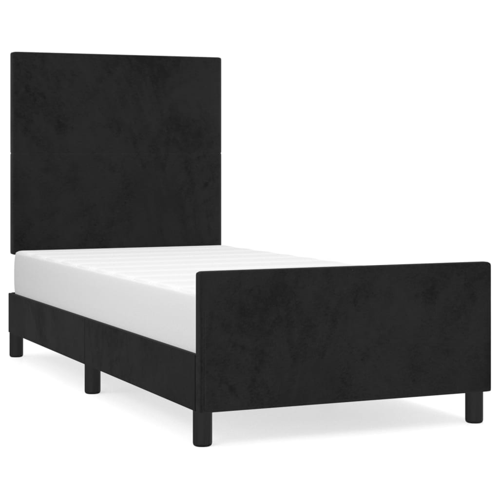 Bedframe met hoofdeinde fluweel zwart 80x200 cm Bedden & bedframes | Creëer jouw Trendy Thuis | Gratis bezorgd & Retour | Trendy.nl