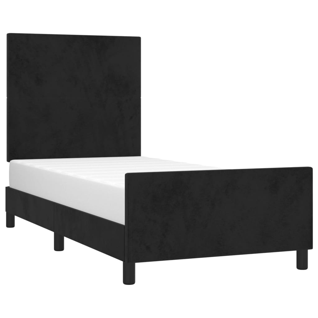 Bedframe met hoofdeinde fluweel zwart 80x200 cm Bedden & bedframes | Creëer jouw Trendy Thuis | Gratis bezorgd & Retour | Trendy.nl