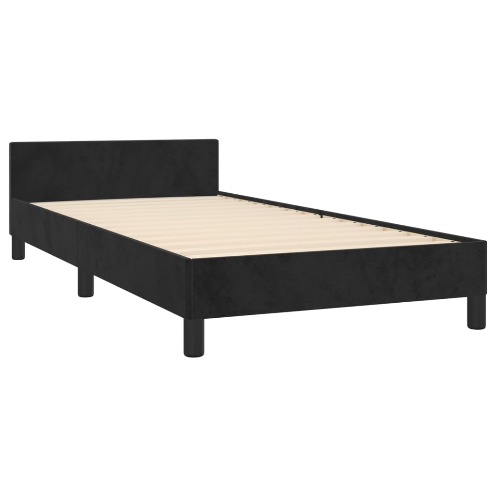 Bedframe met hoofdeinde fluweel zwart 80x200 cm Bedden & bedframes | Creëer jouw Trendy Thuis | Gratis bezorgd & Retour | Trendy.nl