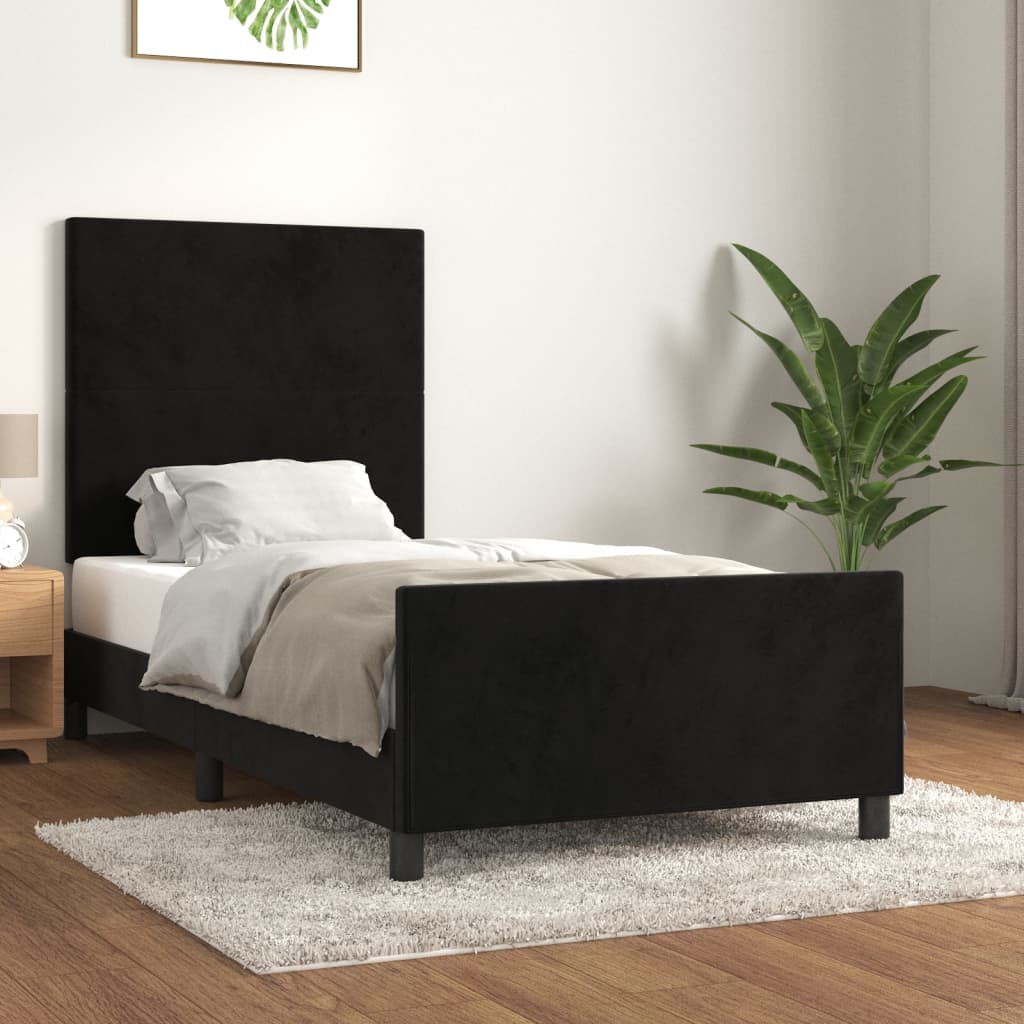 Bedframe met hoofdeinde fluweel zwart 80x200 cm Bedden & bedframes | Creëer jouw Trendy Thuis | Gratis bezorgd & Retour | Trendy.nl