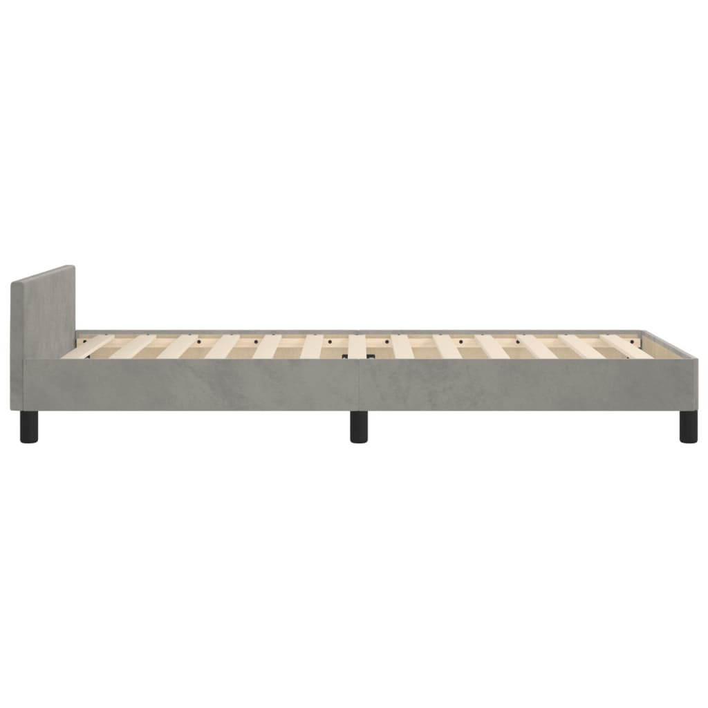 Bedframe met hoofdeinde fluweel lichtgrijs 90x190 cm Bedden & bedframes | Creëer jouw Trendy Thuis | Gratis bezorgd & Retour | Trendy.nl