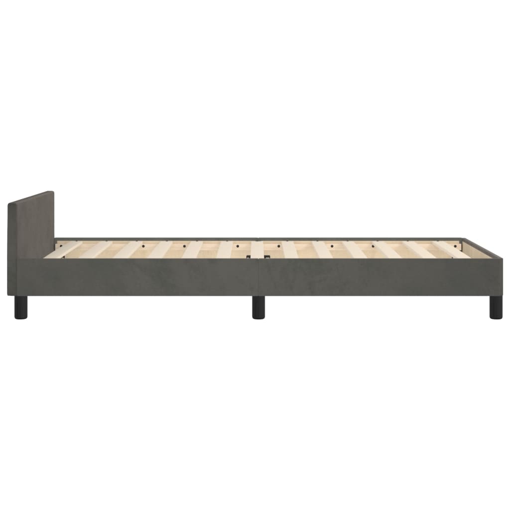 Bedframe met hoofdeinde fluweel donkergrijs 90x190 cm Bedden & bedframes | Creëer jouw Trendy Thuis | Gratis bezorgd & Retour | Trendy.nl