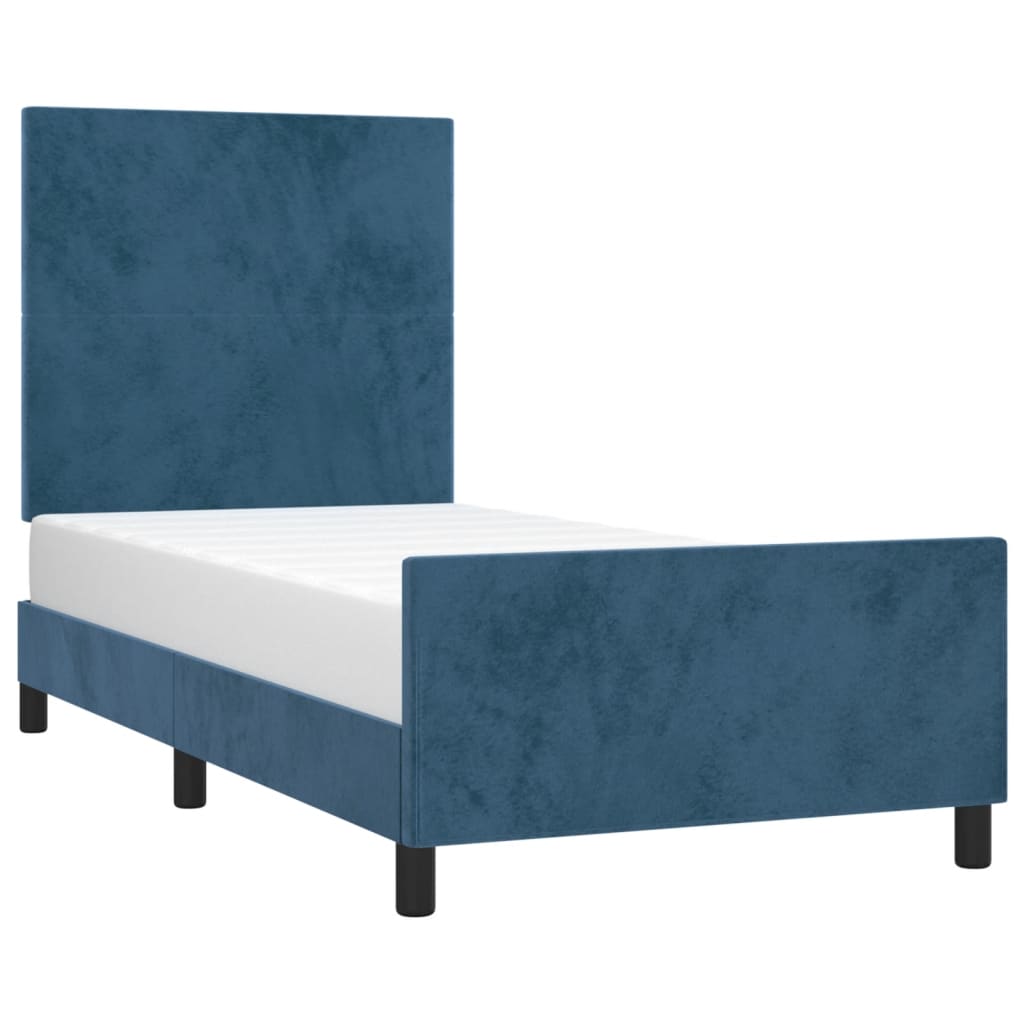 Bedframe met hoofdeinde fluweel donkerblauw 90x190 cm Bedden & bedframes | Creëer jouw Trendy Thuis | Gratis bezorgd & Retour | Trendy.nl