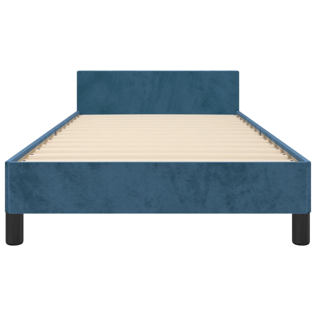 Bedframe met hoofdeinde fluweel donkerblauw 90x200 cm Bedden & bedframes | Creëer jouw Trendy Thuis | Gratis bezorgd & Retour | Trendy.nl