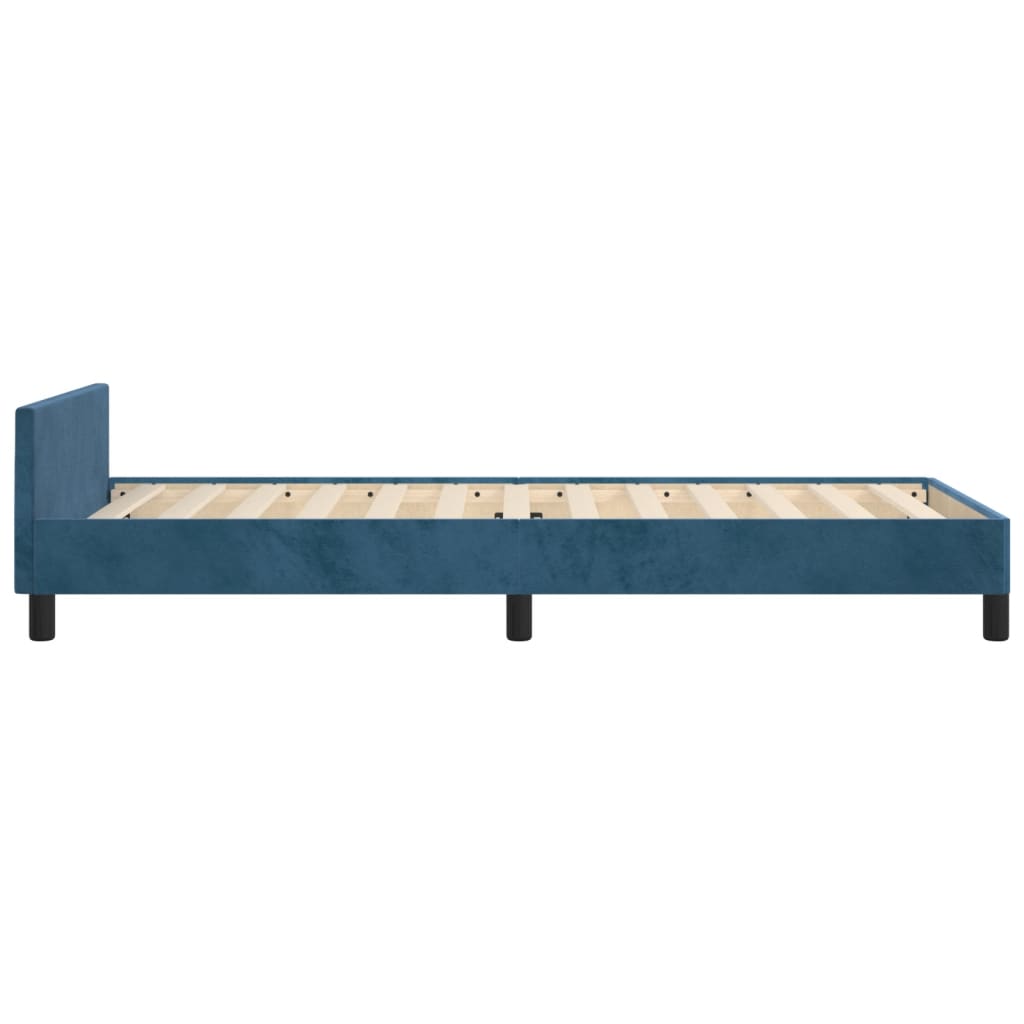 Bedframe met hoofdeinde fluweel donkerblauw 90x200 cm Bedden & bedframes | Creëer jouw Trendy Thuis | Gratis bezorgd & Retour | Trendy.nl