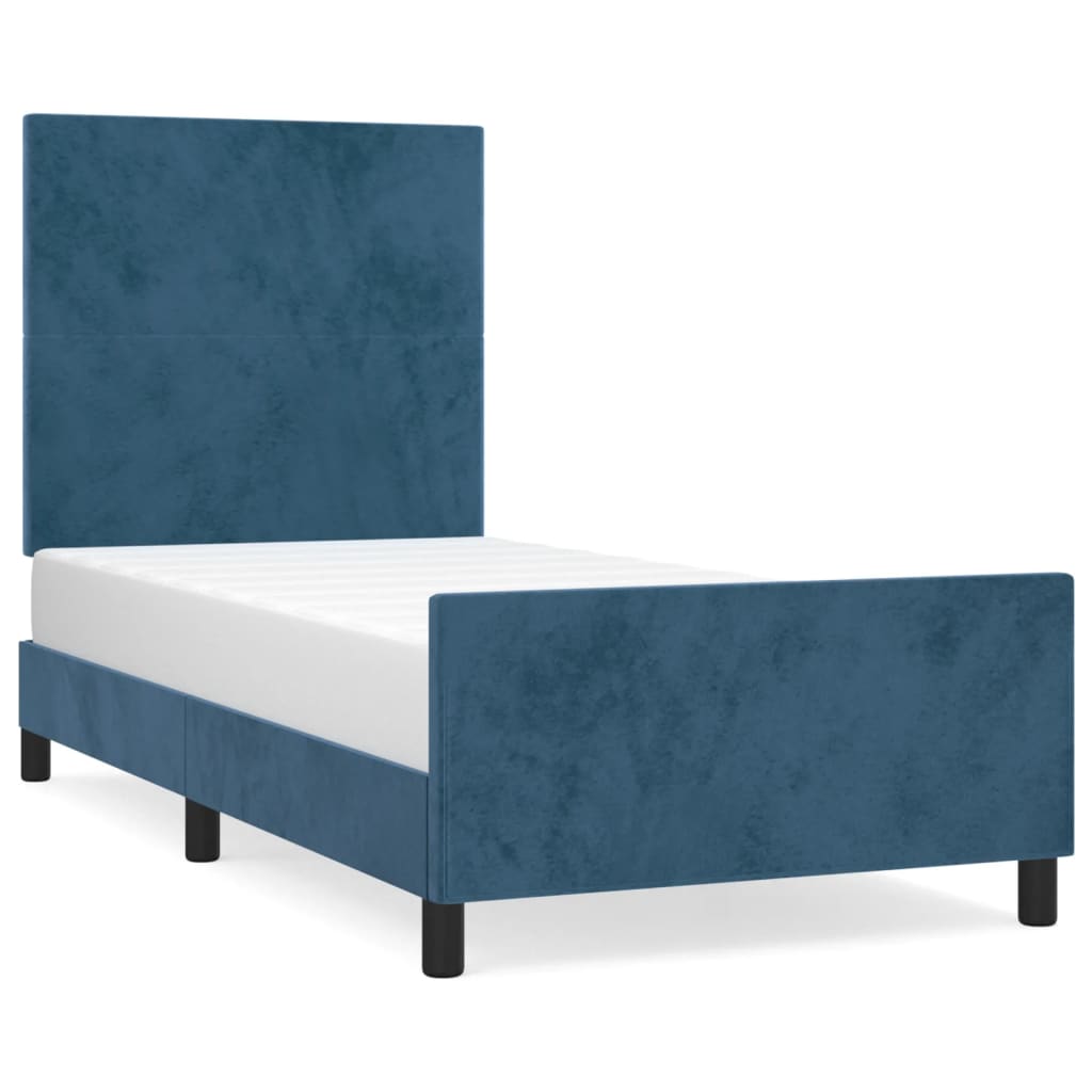 Bedframe met hoofdeinde fluweel donkerblauw 100x200 cm Bedden & bedframes | Creëer jouw Trendy Thuis | Gratis bezorgd & Retour | Trendy.nl