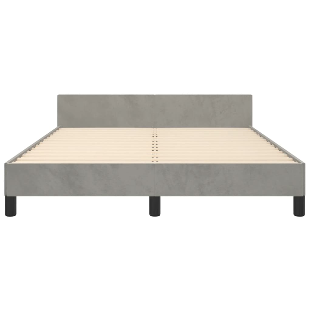 Bedframe met hoofdeinde fluweel lichtgrijs 140x200 cm Bedden & bedframes | Creëer jouw Trendy Thuis | Gratis bezorgd & Retour | Trendy.nl