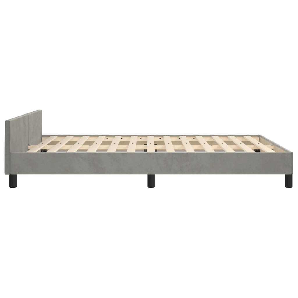 Bedframe met hoofdeinde fluweel lichtgrijs 140x200 cm Bedden & bedframes | Creëer jouw Trendy Thuis | Gratis bezorgd & Retour | Trendy.nl