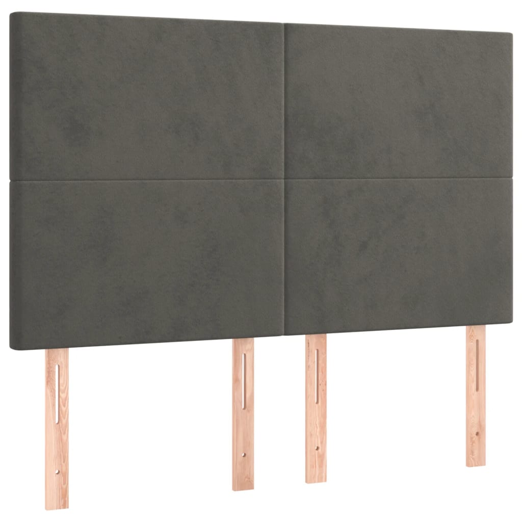 Bedframe met hoofdeinde fluweel donkergrijs 140x200 cm Bedden & bedframes | Creëer jouw Trendy Thuis | Gratis bezorgd & Retour | Trendy.nl