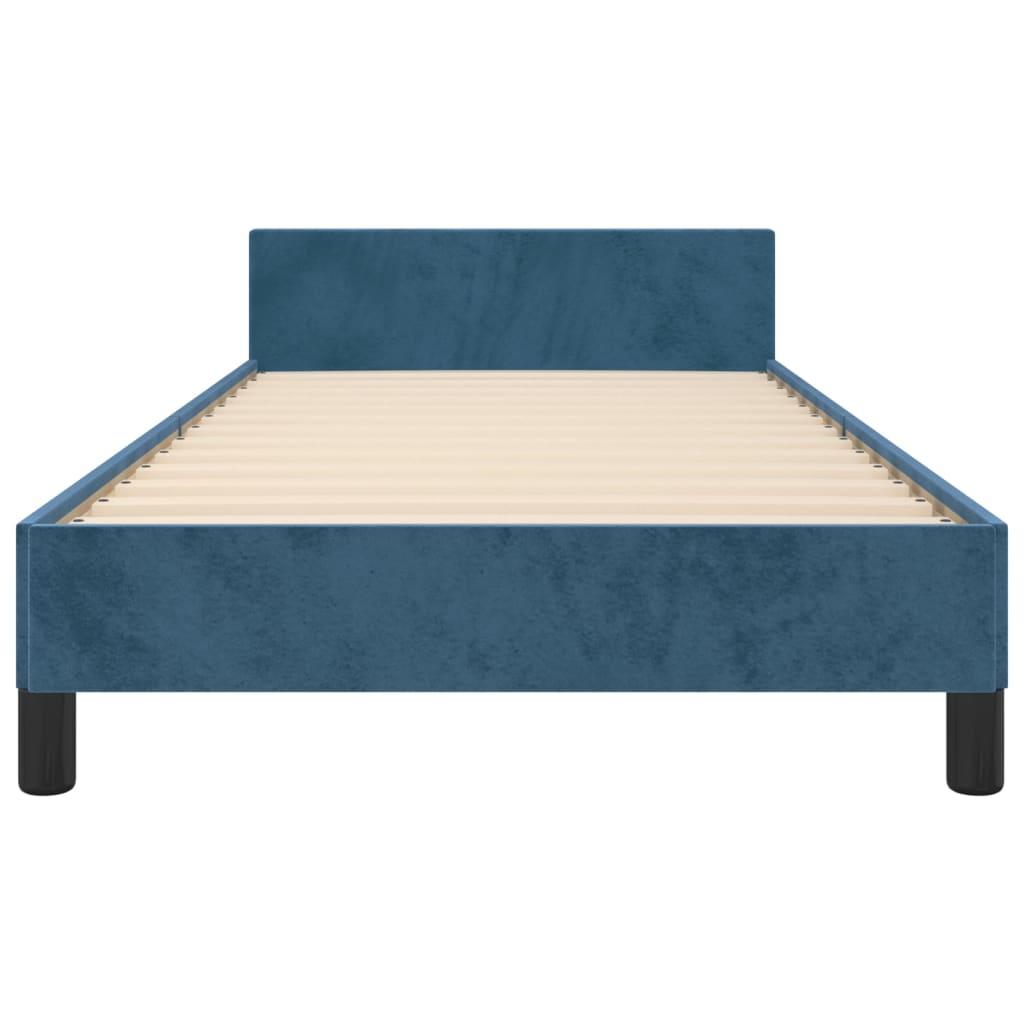 Bedframe met hoofdeinde fluweel donkerblauw 80x200 cm Bedden & bedframes | Creëer jouw Trendy Thuis | Gratis bezorgd & Retour | Trendy.nl