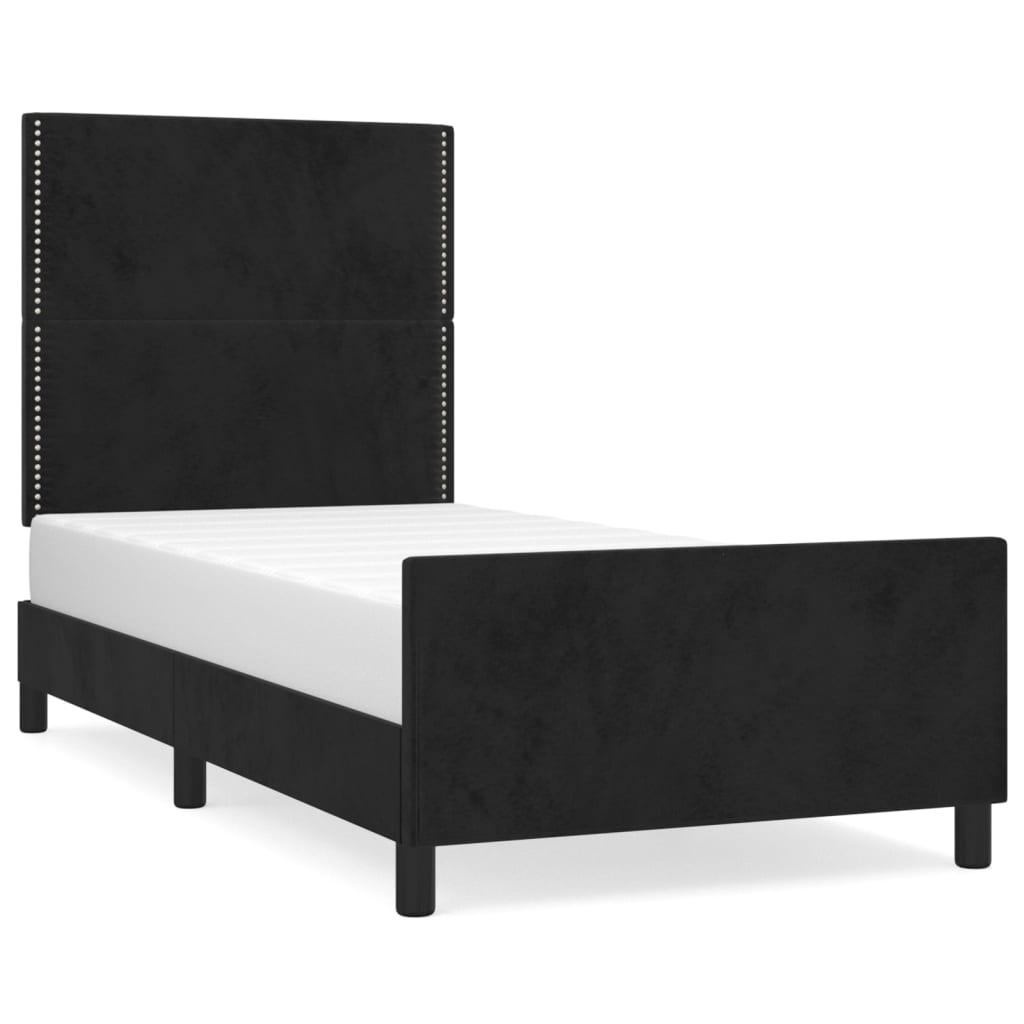 Bedframe met hoofdeinde fluweel zwart 90x190 cm Bedden & bedframes | Creëer jouw Trendy Thuis | Gratis bezorgd & Retour | Trendy.nl