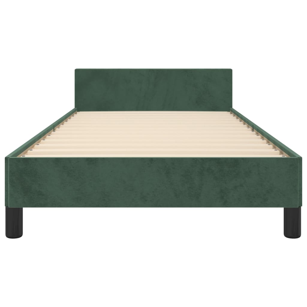 Bedframe zonder matras 90x190 cm fluweel donkergroen