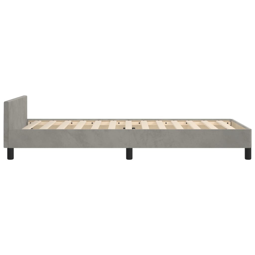 Bedframe met hoofdeinde fluweel lichtgrijs 90x200 cm Bedden & bedframes | Creëer jouw Trendy Thuis | Gratis bezorgd & Retour | Trendy.nl