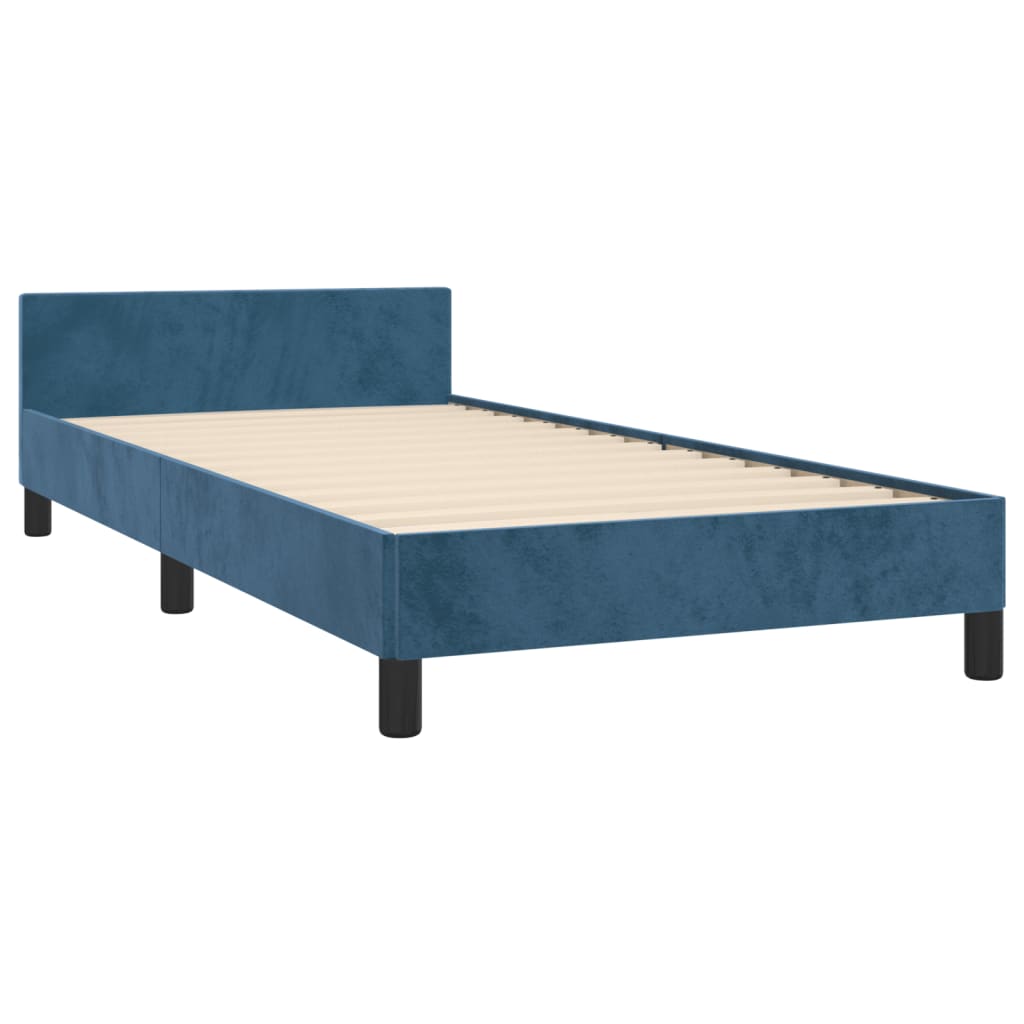 Bedframe met hoofdeinde fluweel donkerblauw 90x200 cm Bedden & bedframes | Creëer jouw Trendy Thuis | Gratis bezorgd & Retour | Trendy.nl