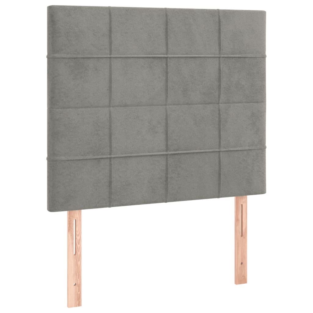 Bedframe met hoofdeinde fluweel lichtgrijs 90x190 cm Bedden & bedframes | Creëer jouw Trendy Thuis | Gratis bezorgd & Retour | Trendy.nl