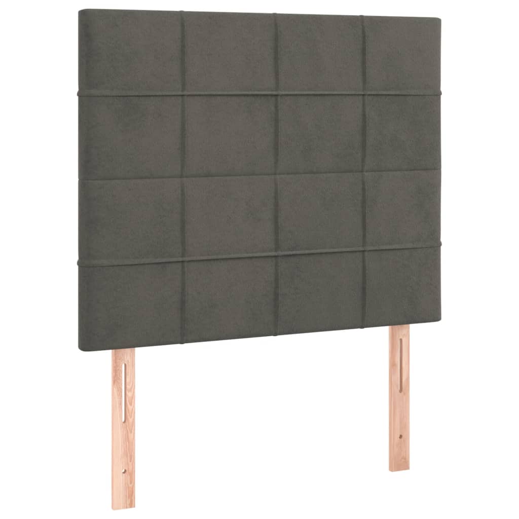 Bedframe met hoofdeinde fluweel donkergrijs 90x190 cm Bedden & bedframes | Creëer jouw Trendy Thuis | Gratis bezorgd & Retour | Trendy.nl