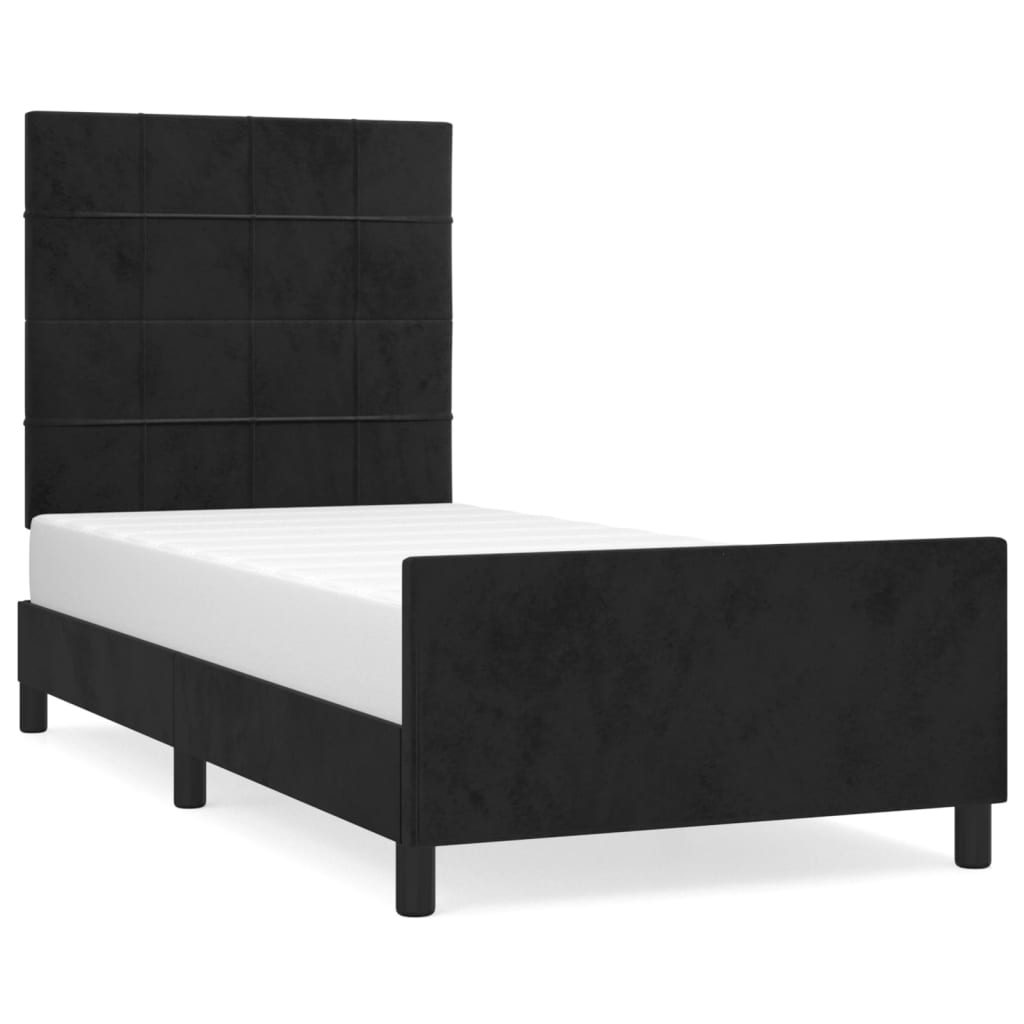 Bedframe met hoofdeinde fluweel zwart 90x190 cm Bedden & bedframes | Creëer jouw Trendy Thuis | Gratis bezorgd & Retour | Trendy.nl