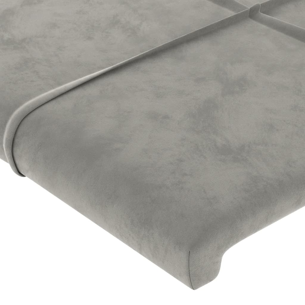 Bedframe met hoofdeinde fluweel lichtgrijs 90x200 cm Bedden & bedframes | Creëer jouw Trendy Thuis | Gratis bezorgd & Retour | Trendy.nl