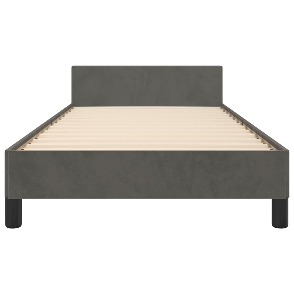 Bedframe met hoofdeinde fluweel donkergrijs 90x200 cm Bedden & bedframes | Creëer jouw Trendy Thuis | Gratis bezorgd & Retour | Trendy.nl