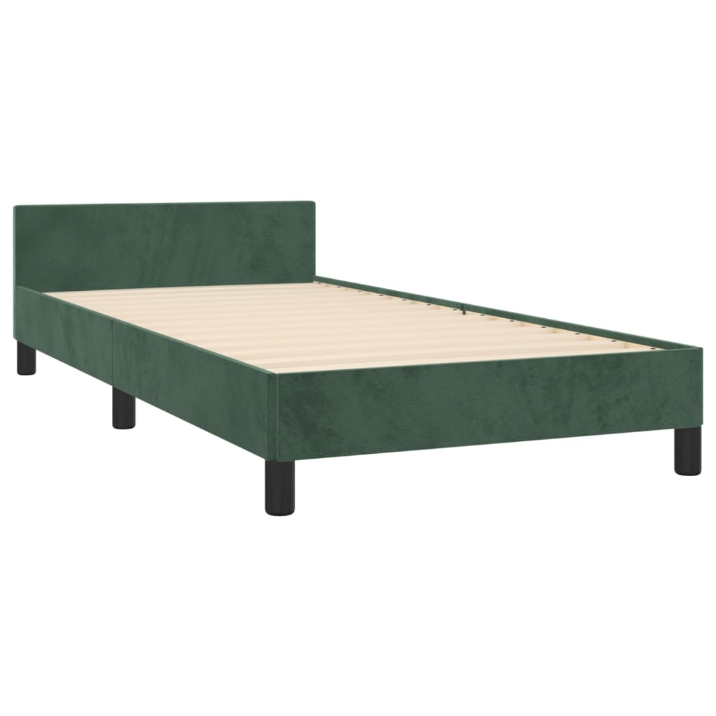 Bedframe zonder matras 90x200 cm fluweel donkergroen