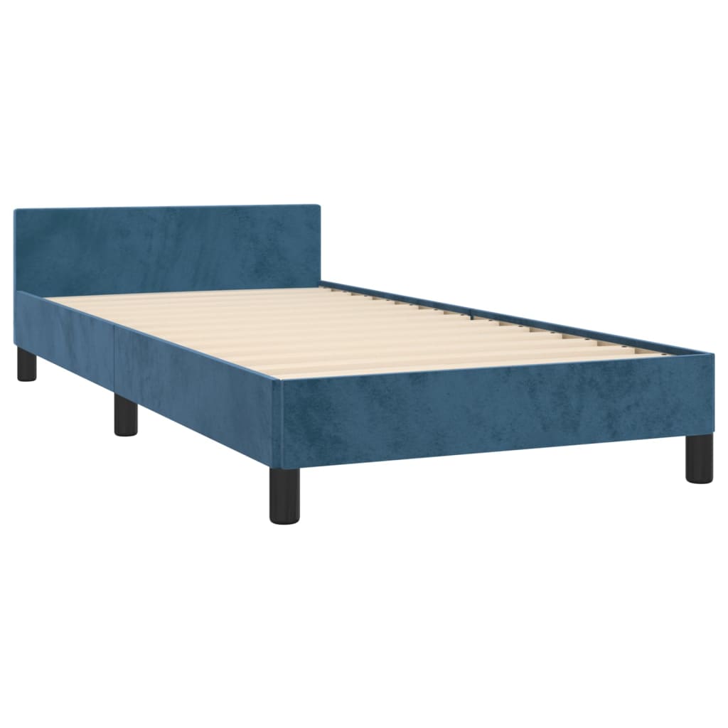 Bedframe met hoofdeinde fluweel donkerblauw 100x200 cm Bedden & bedframes | Creëer jouw Trendy Thuis | Gratis bezorgd & Retour | Trendy.nl