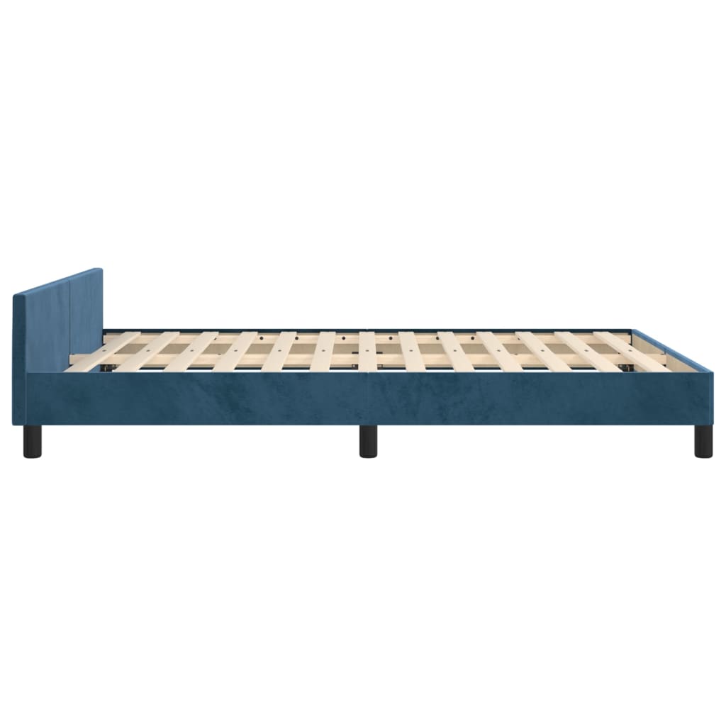 Bedframe zonder matras 140x190 cm fluweel donkerblauw