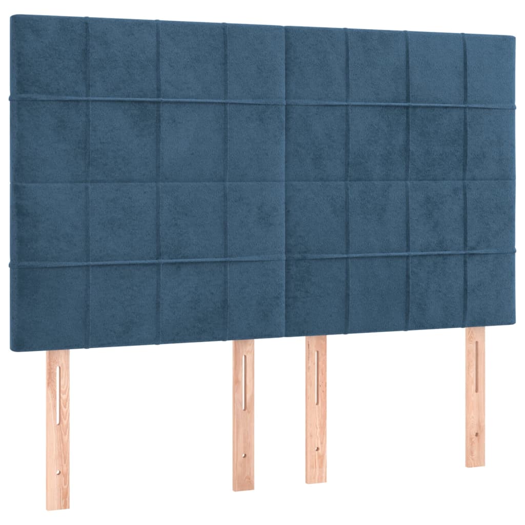 Bedframe zonder matras 140x190 cm fluweel donkerblauw