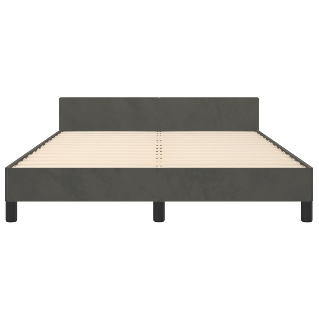 Bedframe met hoofdeinde fluweel donkergrijs 140x200 cm Bedden & bedframes | Creëer jouw Trendy Thuis | Gratis bezorgd & Retour | Trendy.nl