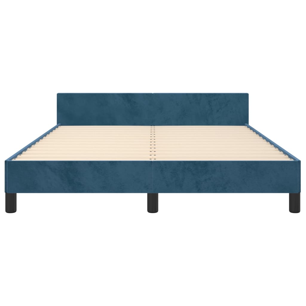 Bedframe zonder matras 140x200 cm fluweel donkerblauw