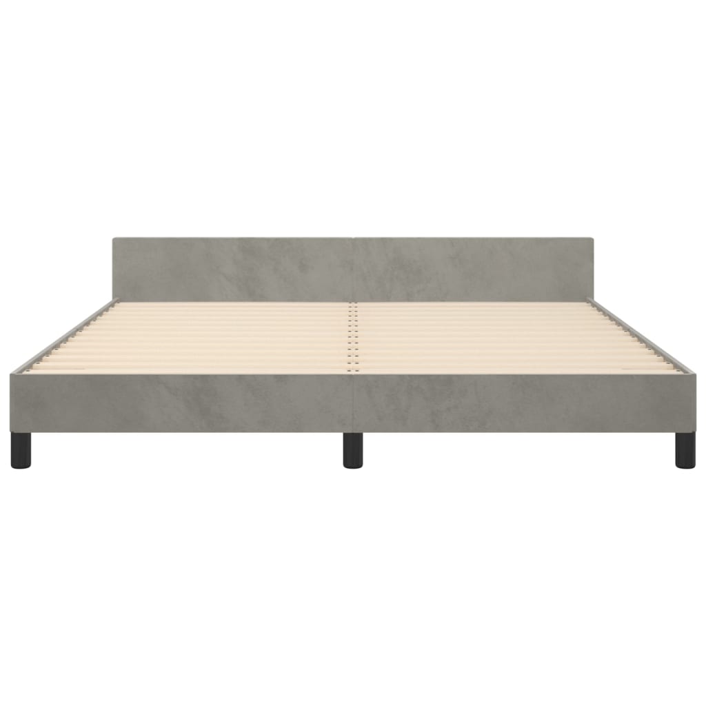 Bedframe met hoofdeinde fluweel lichtgrijs 180x200 cm Bedden & bedframes | Creëer jouw Trendy Thuis | Gratis bezorgd & Retour | Trendy.nl