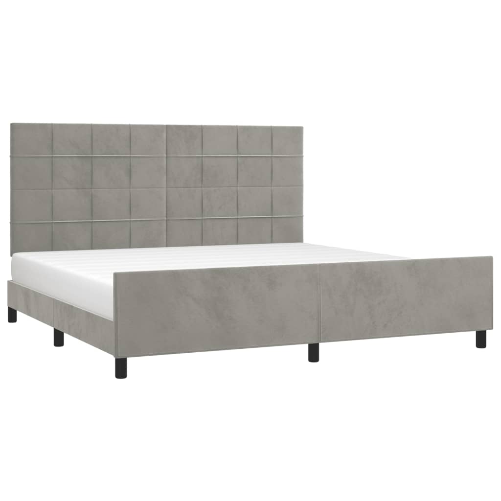 Bedframe zonder matras 200x200 cm fluweel lichtgrijs