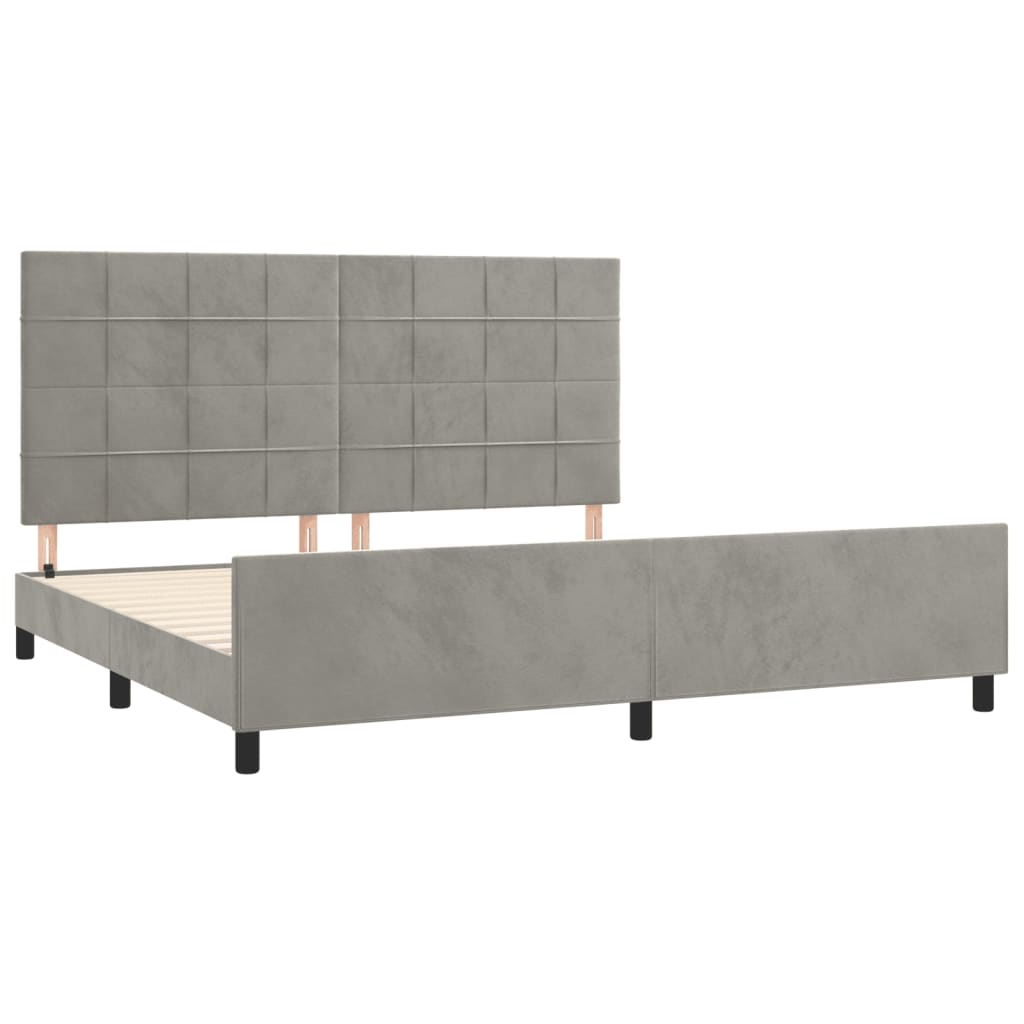 Bedframe zonder matras 200x200 cm fluweel lichtgrijs