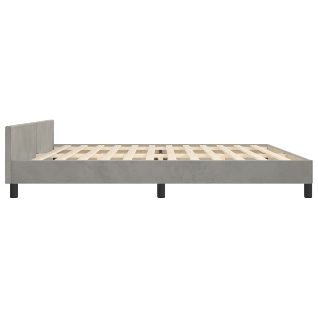 Bedframe zonder matras 200x200 cm fluweel lichtgrijs