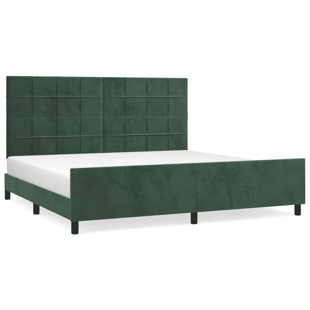 Bedframe zonder matras 200x200 cm fluweel donkergroen