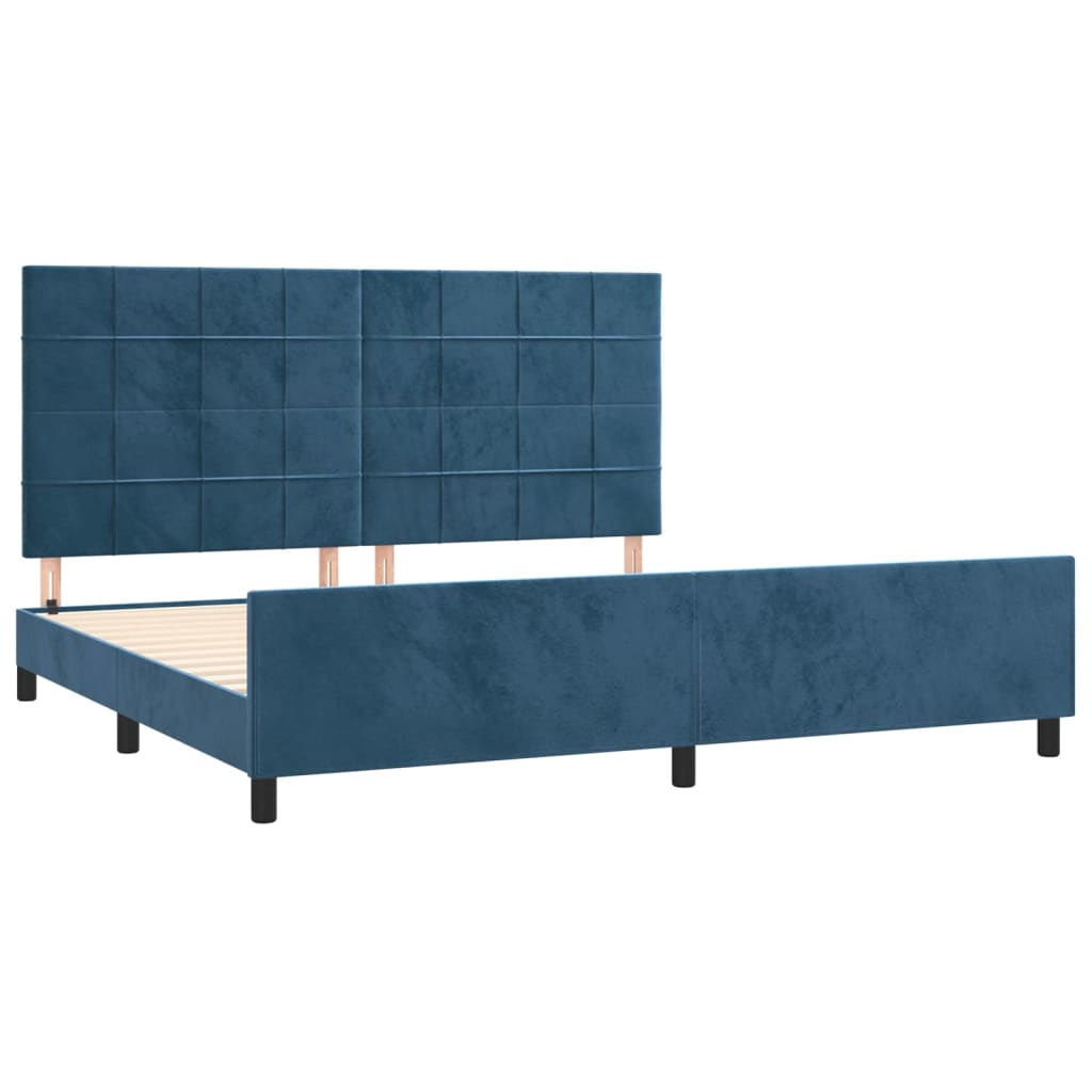 Bedframe zonder matras 200x200 cm fluweel donkerblauw